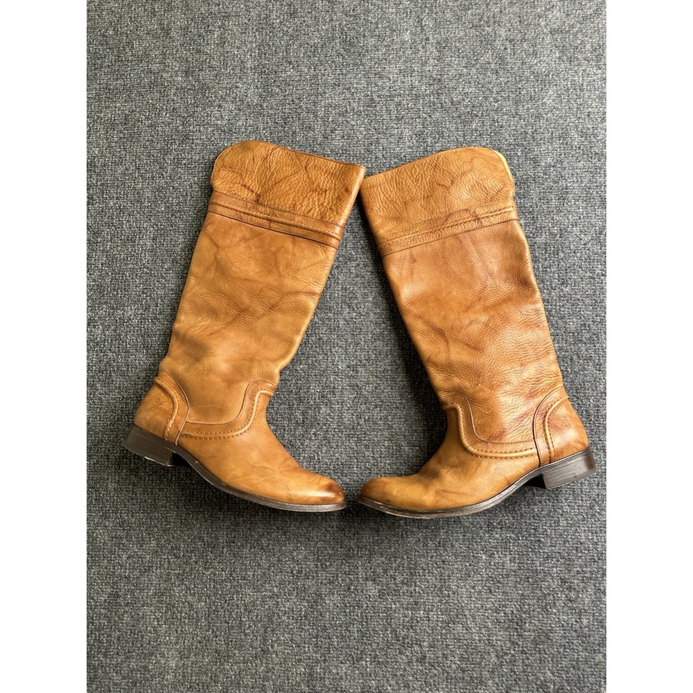 Womens Frye 76442 Brown Leather Tall Riding Boots Made in Mexico, Size US 8.5 B